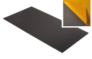 Hochwertiger Planer Schaumstoff MicroPor 100 x 50 x 1cm anthrazit,klebend - Schallschutzplatte