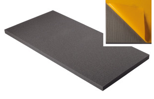 Hochwertiger Planer Schaumstoff MicroPor 100 x 50 x 3cm anthrazit,klebend - Schallschutzplatten