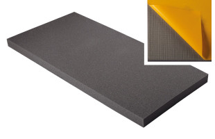 Hochwertiger Planer Schaumstoff MicroPor 100 x 50 x 5cm anthrazit,klebend - Schallschutzplatten