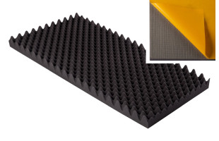 Akustik Noppenschaumstoff MicroPor 100 x 50 x 7cm anthrazit klebend - Schaumstoff in Bestqualität