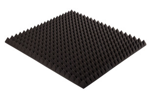 Pyramidenschaumstoff Eco-Line 100 x 100 x 6cm anthrazit - Pyramidenschaum Eco