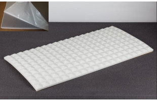 Pyramidenschaumstoff aus Basotect 100cm x 50cm x 3cm,weiss,klebend