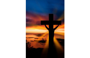 Akustikbild Gipfelkreuz im Sonnenuntergang